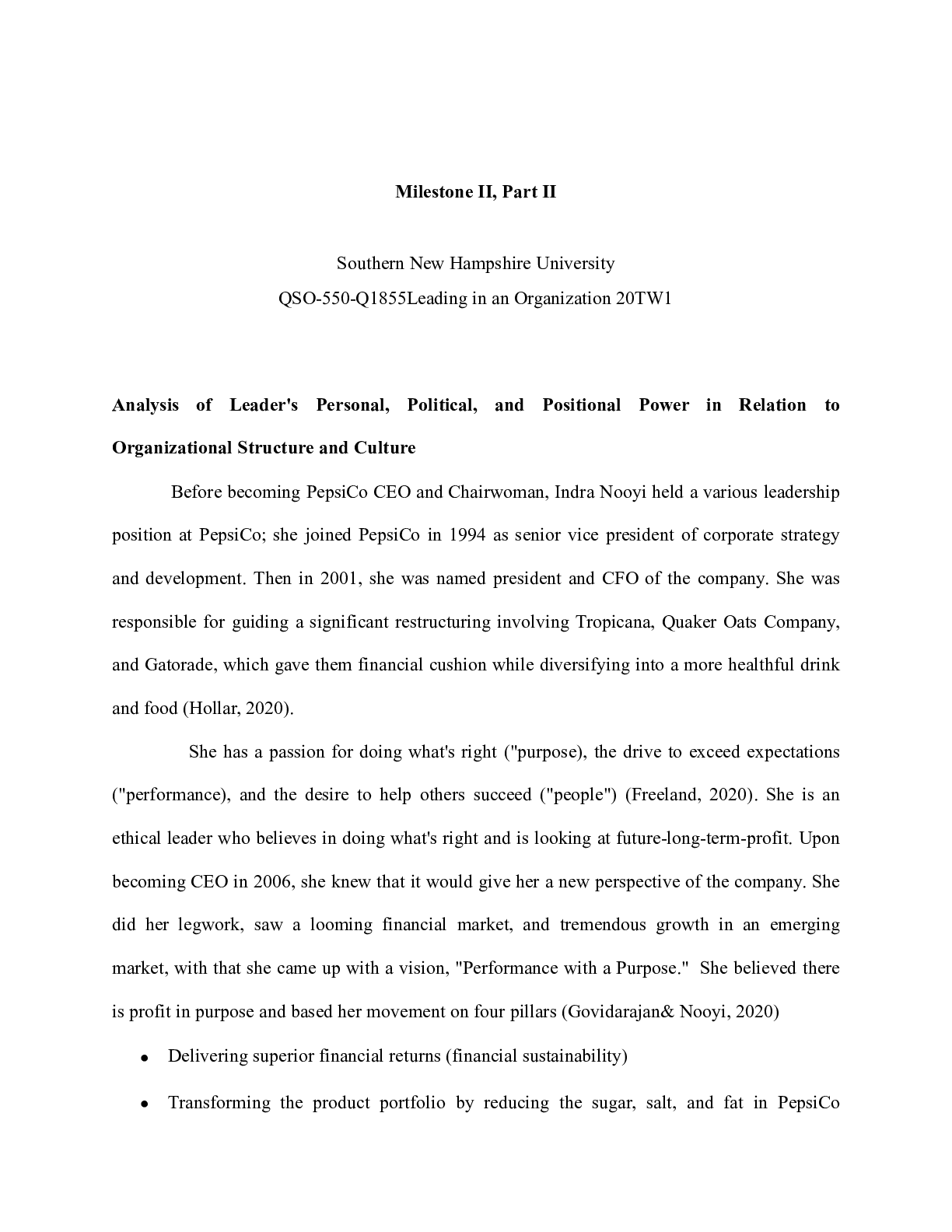 Preview image for mba 550 milestone 2 part 2|    Milestone II, Part II  Southern New Hampshire Universit